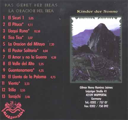 La oracion del inka hijos del sol nombres